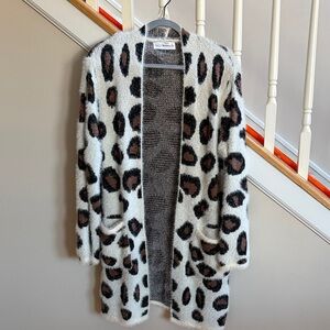 Leopard Print Open Front Cardigan